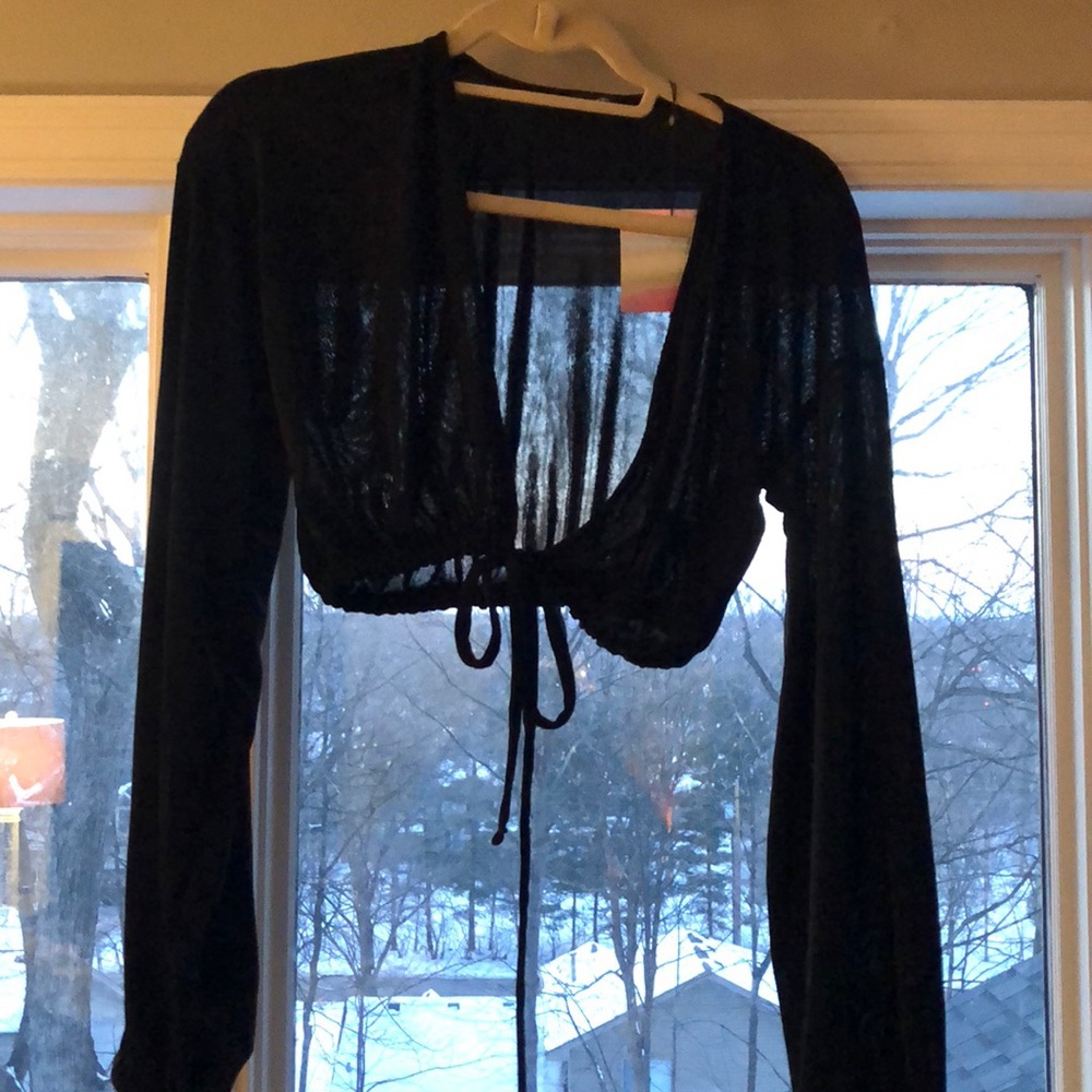 Misguided Black crop top